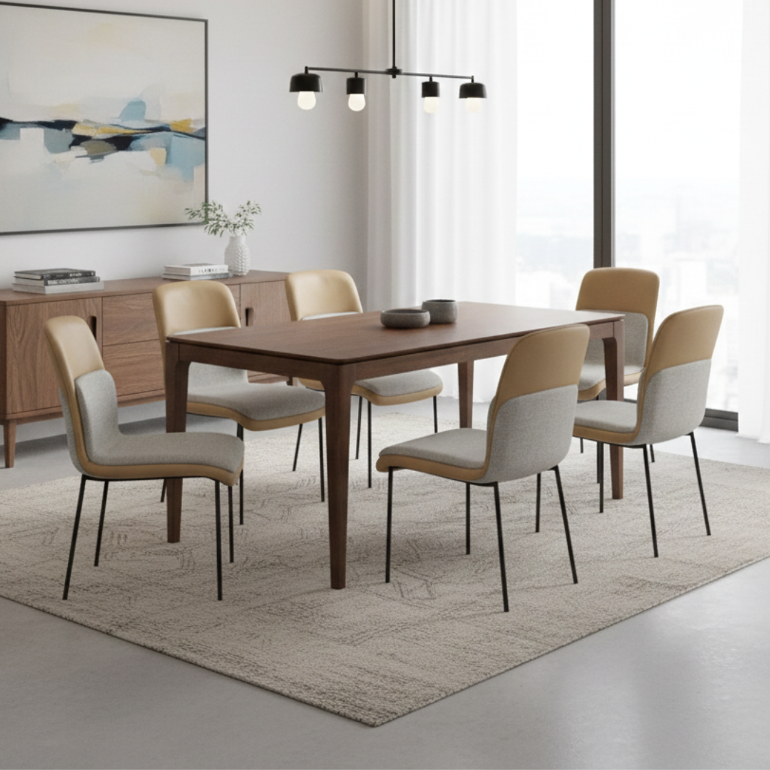 Juego de Comedor de 4 y 6 Sillas Modernas  3