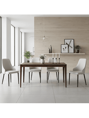 Juego de Comedor Moderno de Madera de 4 y 6 Sillas Tapizada 