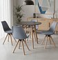 Comedor Nordic y 4 Sillas Tulip 100cm Diámetro MDF - Miniatura 3