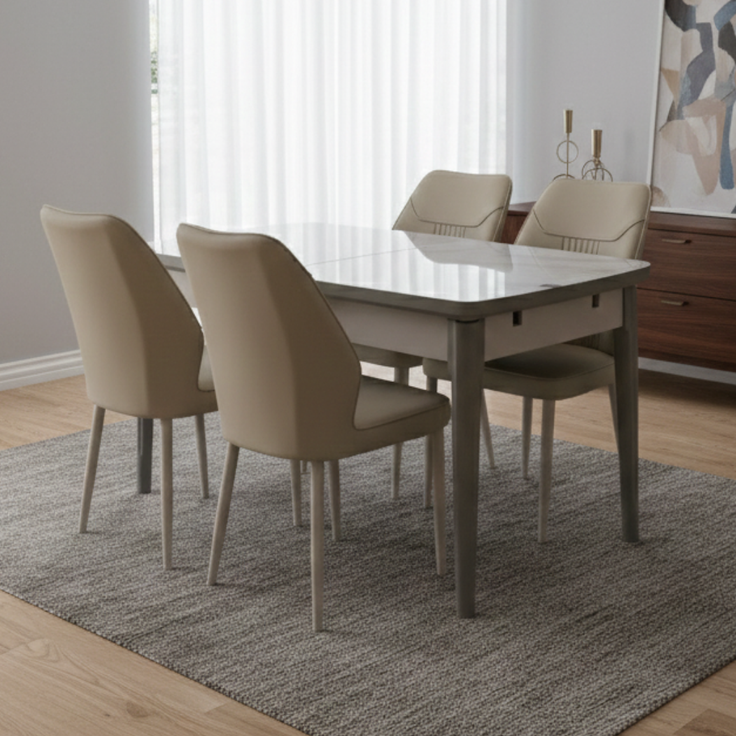 Comedor Rectangular Expandible Marshall 4 Sillas 9