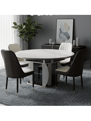 Juego de Comedor Extensible Circular Argelia 4 Sillas