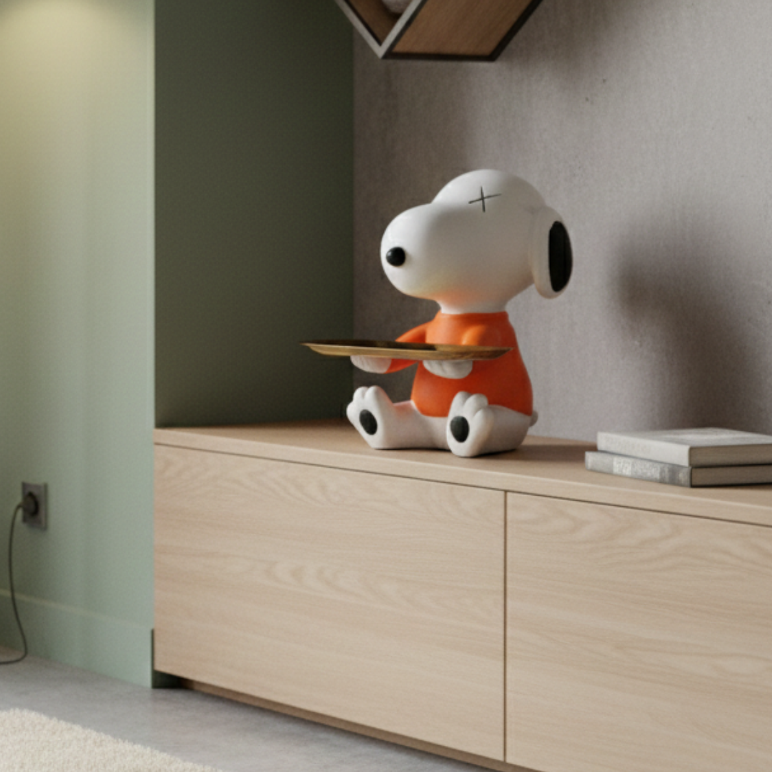 Decoración Snoopy Mayordomo con Bandeja de Almacenamiento 1