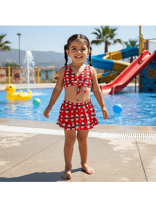 Traje de Baño para Niñas 2 Piezas y Short Lycra