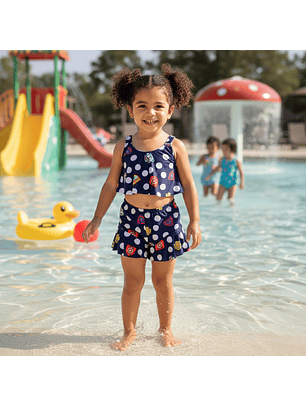Traje de Baño para Niñas 2 Piezas y Short