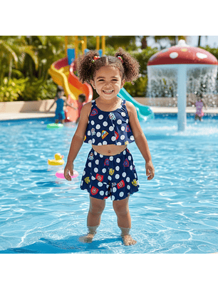 Traje de Baño para Niñas 2 Piezas y Short