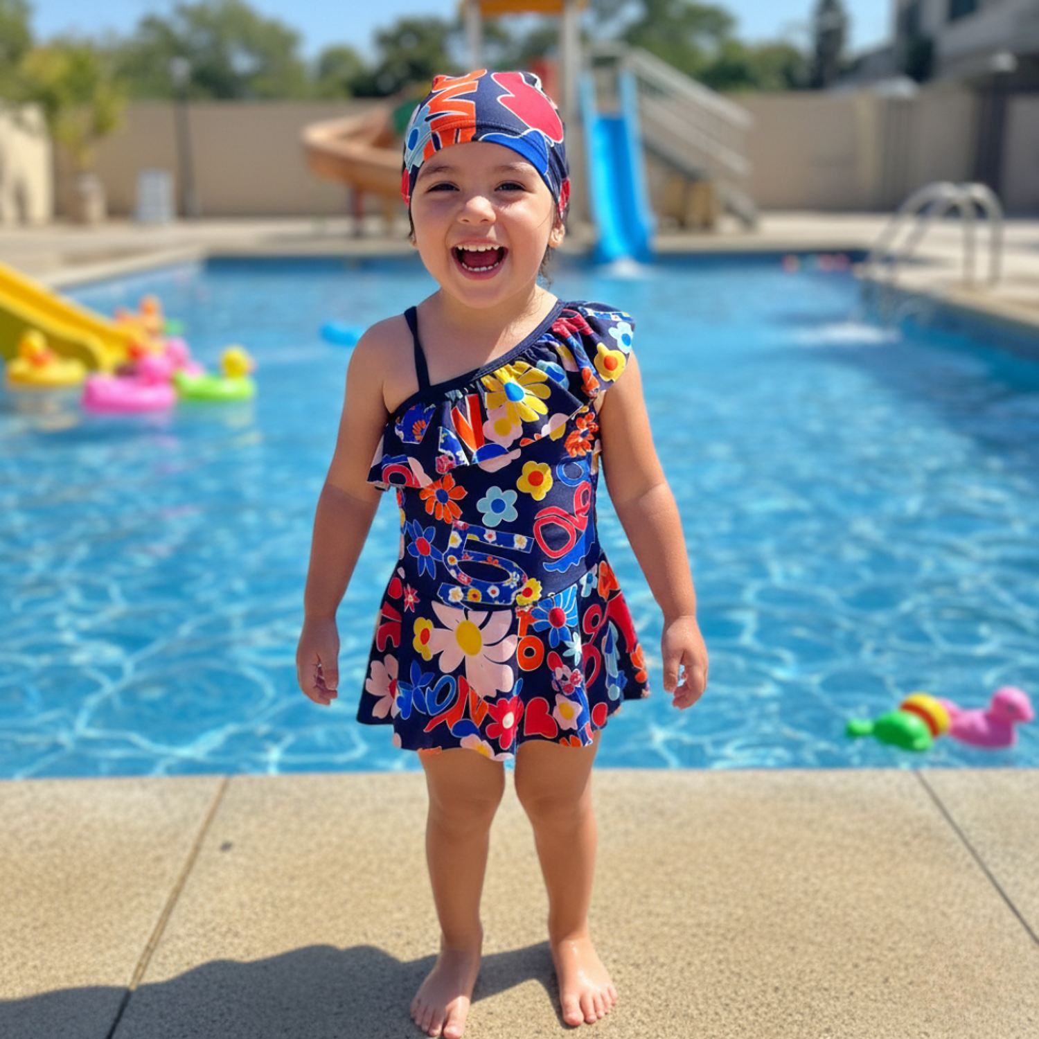 Traje de Baño y Falda de Verano para Niñas con Short 1