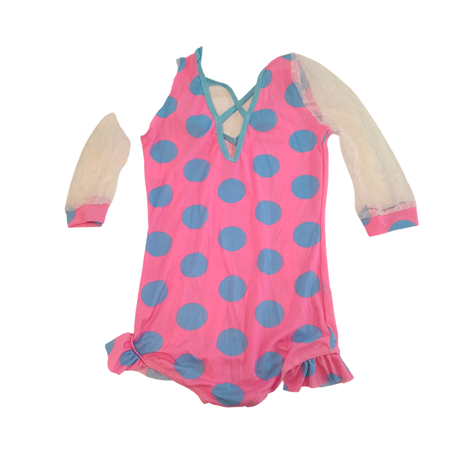 Traje de Baño Niña con Falda Tutú y Mangas Largas 2