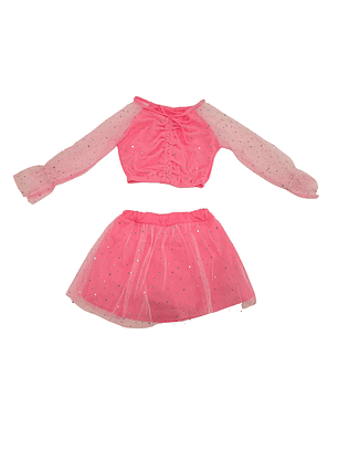 Traje de Baño para Niñas Manga Larga Rosado