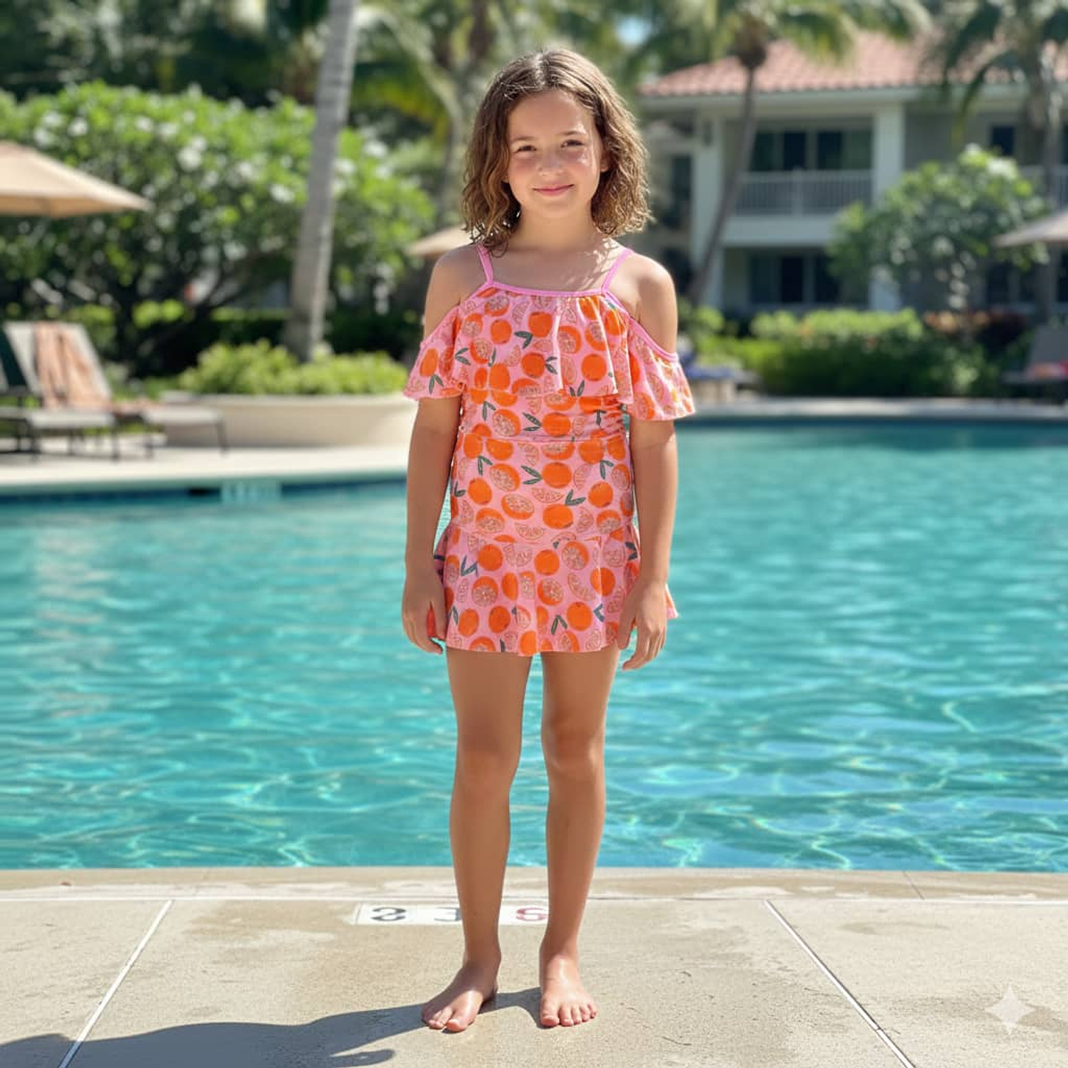 Traje de Baño para Niñas con Falda y Short 1