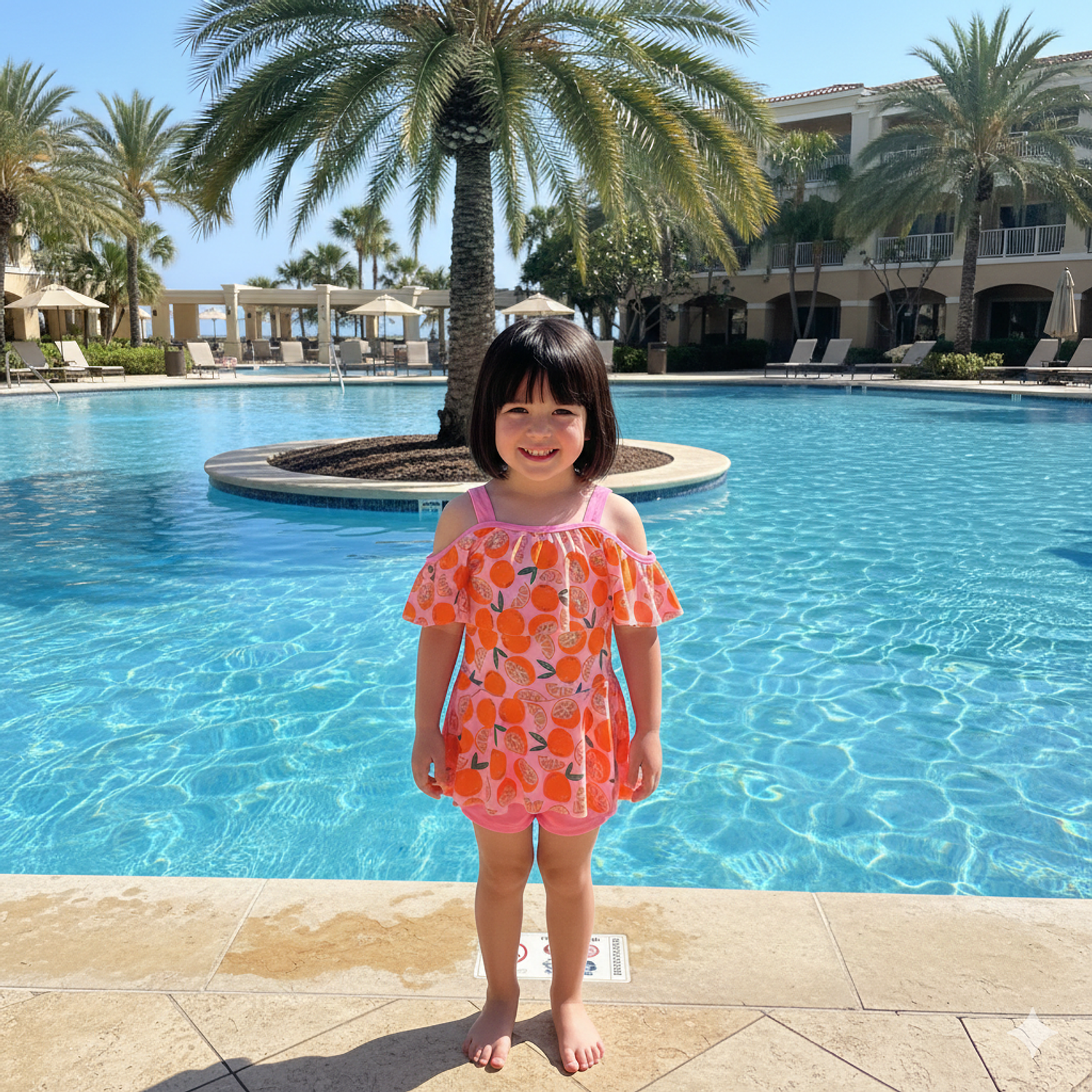 Traje de Baño para Niñas con Falda y Short 4