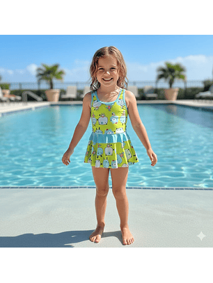 Traje de Baño para Niñas 1 Pieza y Short