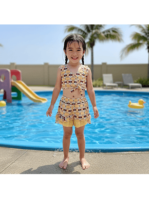 Traje de Baño para Niñas Short de 2 Piezas