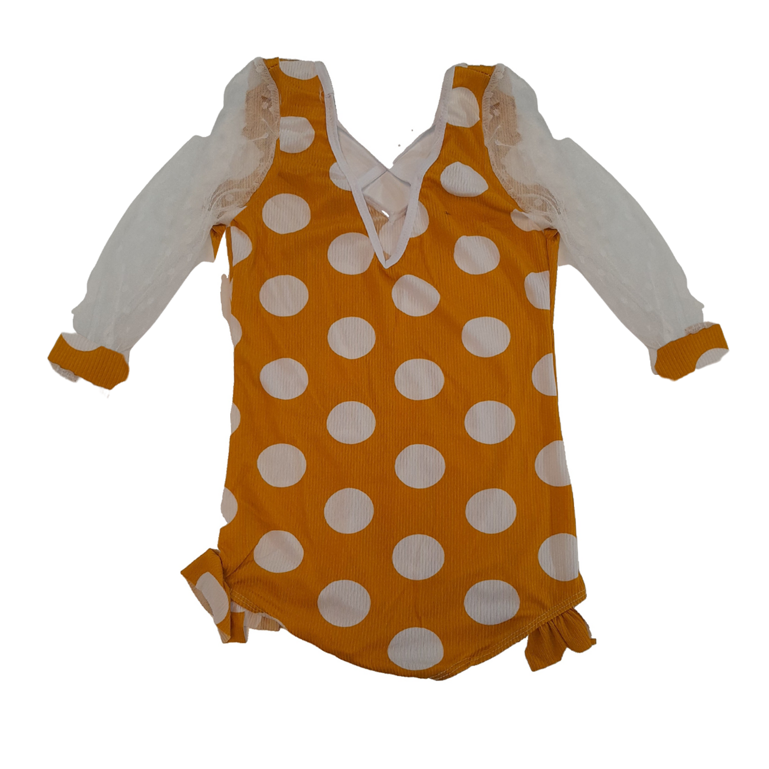 Traje de Baño para Niñas Manga Largas Color Melón 3