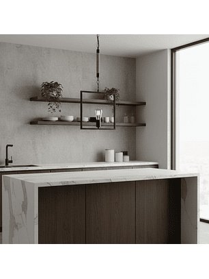 Lampara Colgante Yute Cuadro Negro 