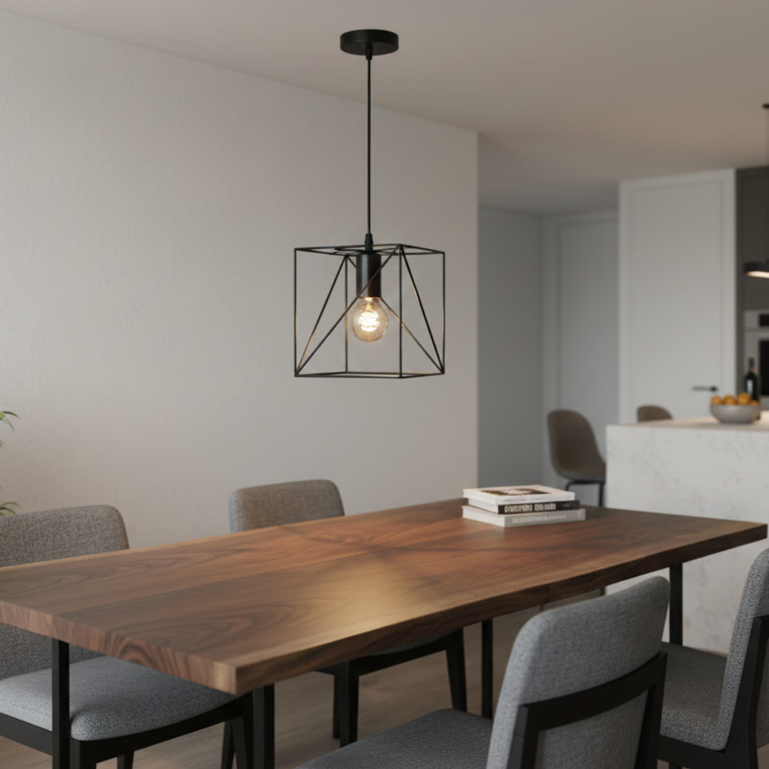 Lampara Colgante Lisa Aluminio Negro Prisión 1