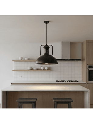 Lámpara Colgante Lisa Aluminio Negro 