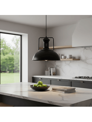 Lámpara Colgante Lisa Aluminio Negro 