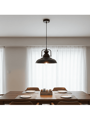 Lámpara Colgante Lisa Aluminio Negro Iglesia