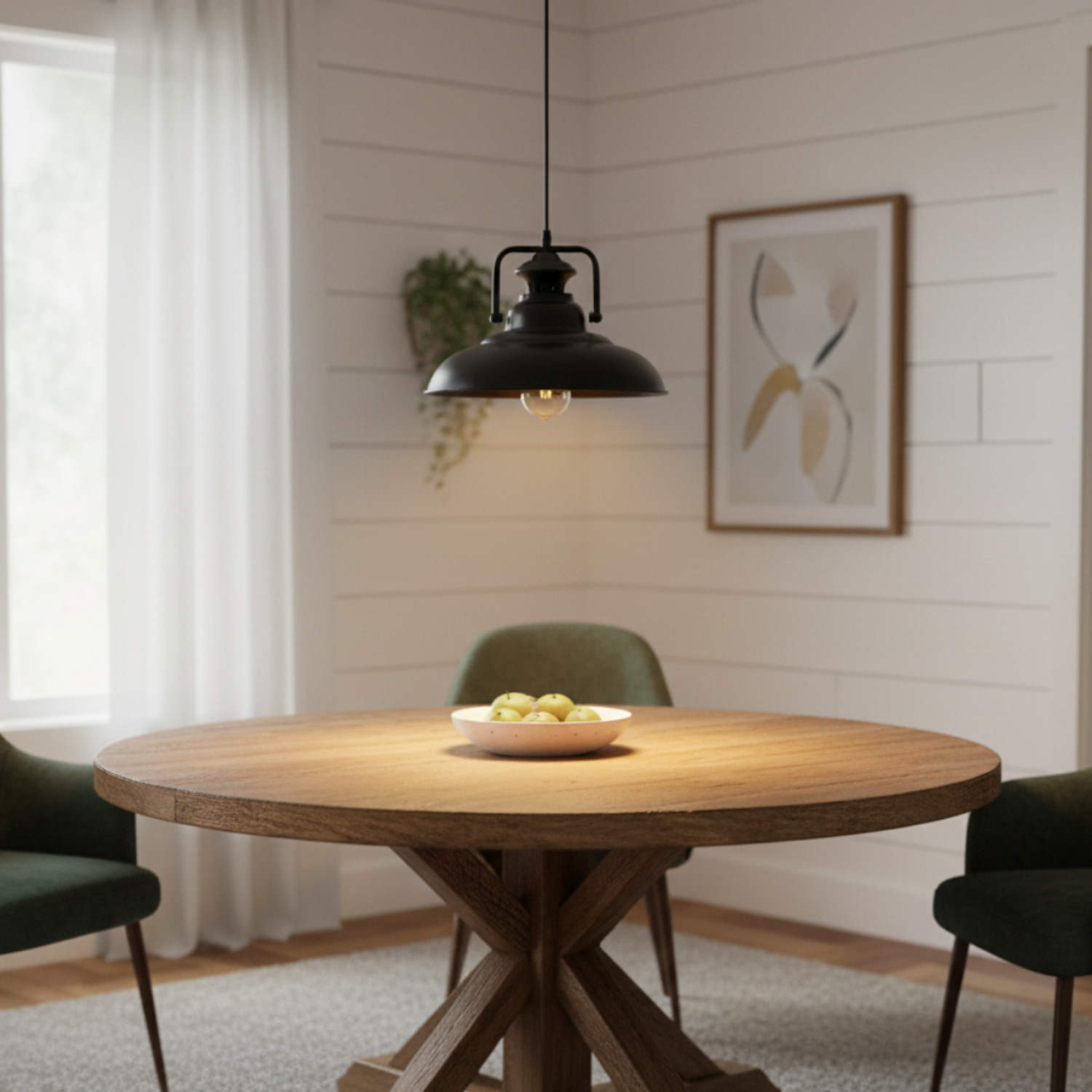 Lámpara Colgante Lisa Aluminio Negro Iglesia 2