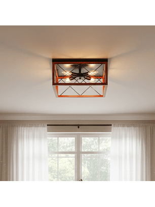 Lámpara Colgante Aluminio en Forma De Cesta color Rojo