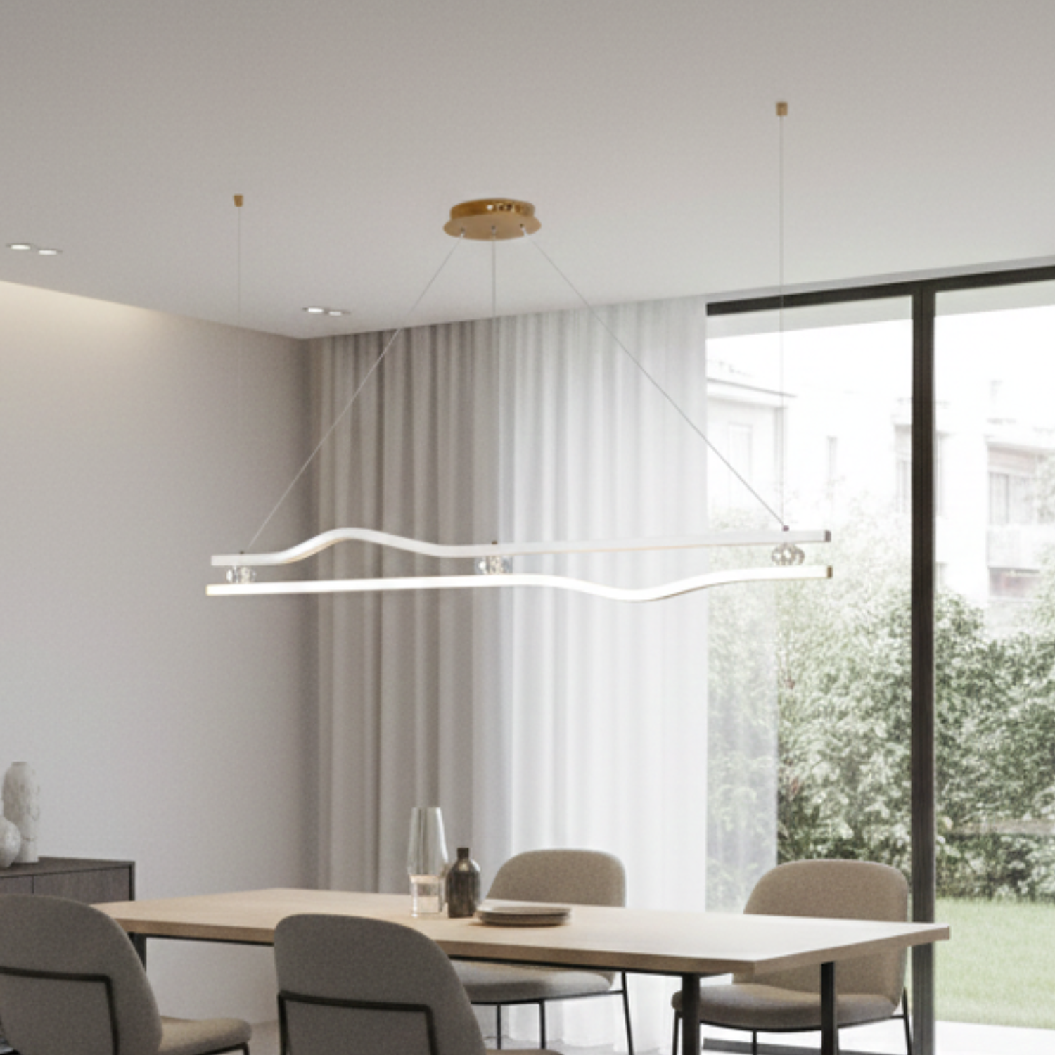 Lampara Led Colgante 22W en Forma de Triangulo 2