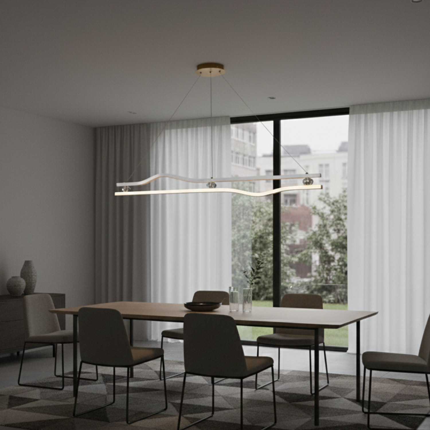 Lampara Led Colgante 22W en Forma de Triangulo 1