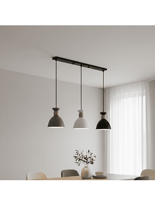 Lámpara Colgante Aluminio en Colores Gris Blanco Negro