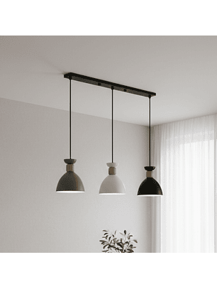 Lámpara Colgante Aluminio en Colores Gris Blanco Negro