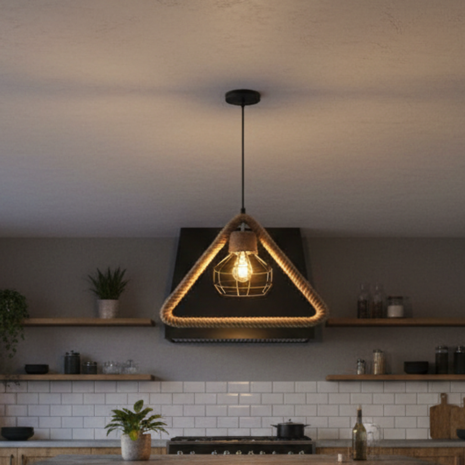 Lámpara Colgante Rústica Triángulo 38x33mm 1