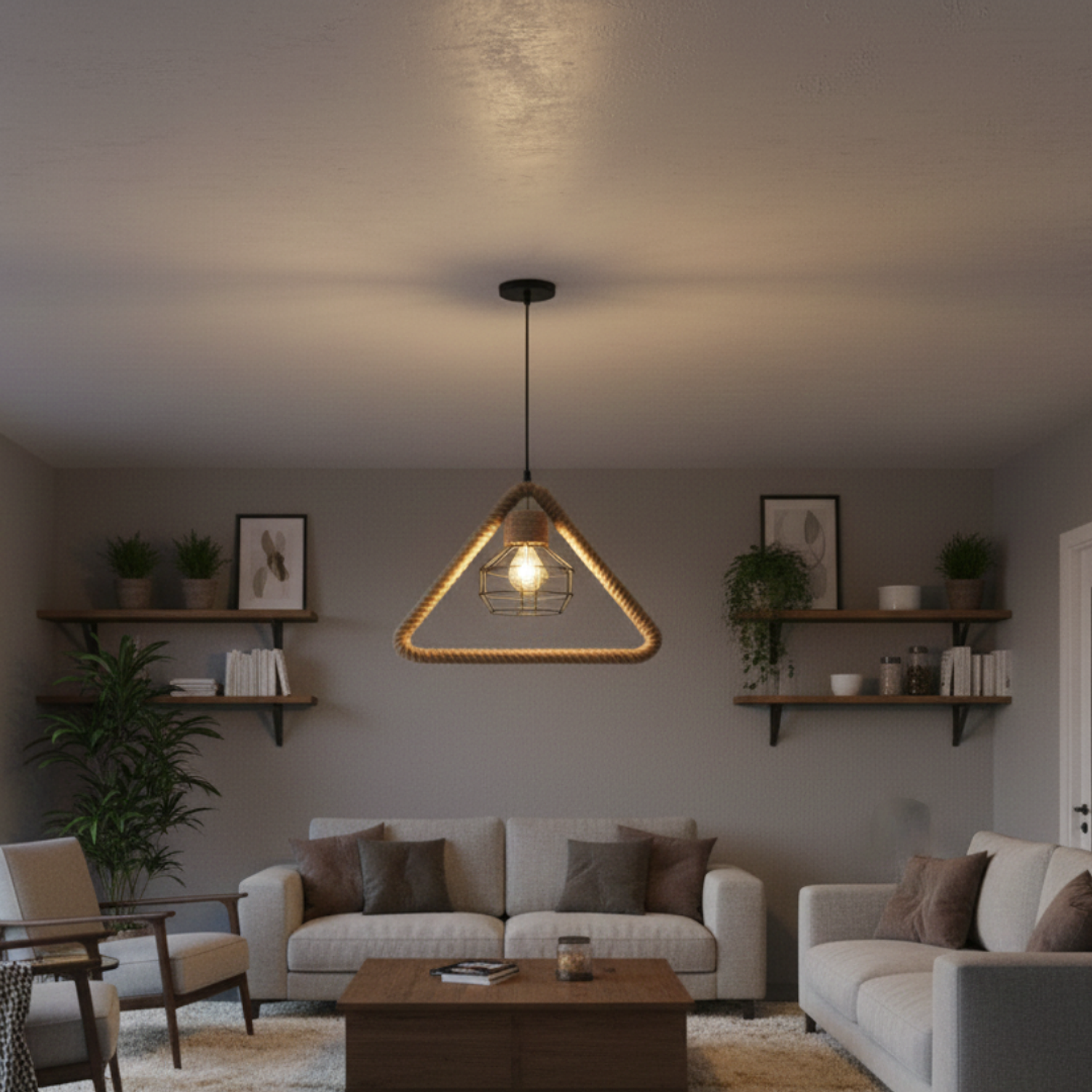 Lámpara Colgante Rústica Triángulo 38x33mm 2