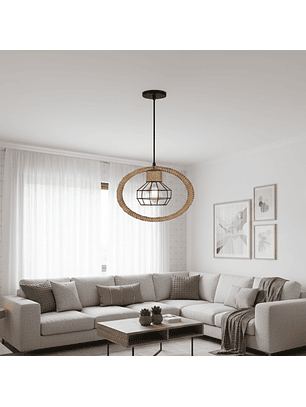 Lámpara Colgante Rústica Redonda 320x320mm