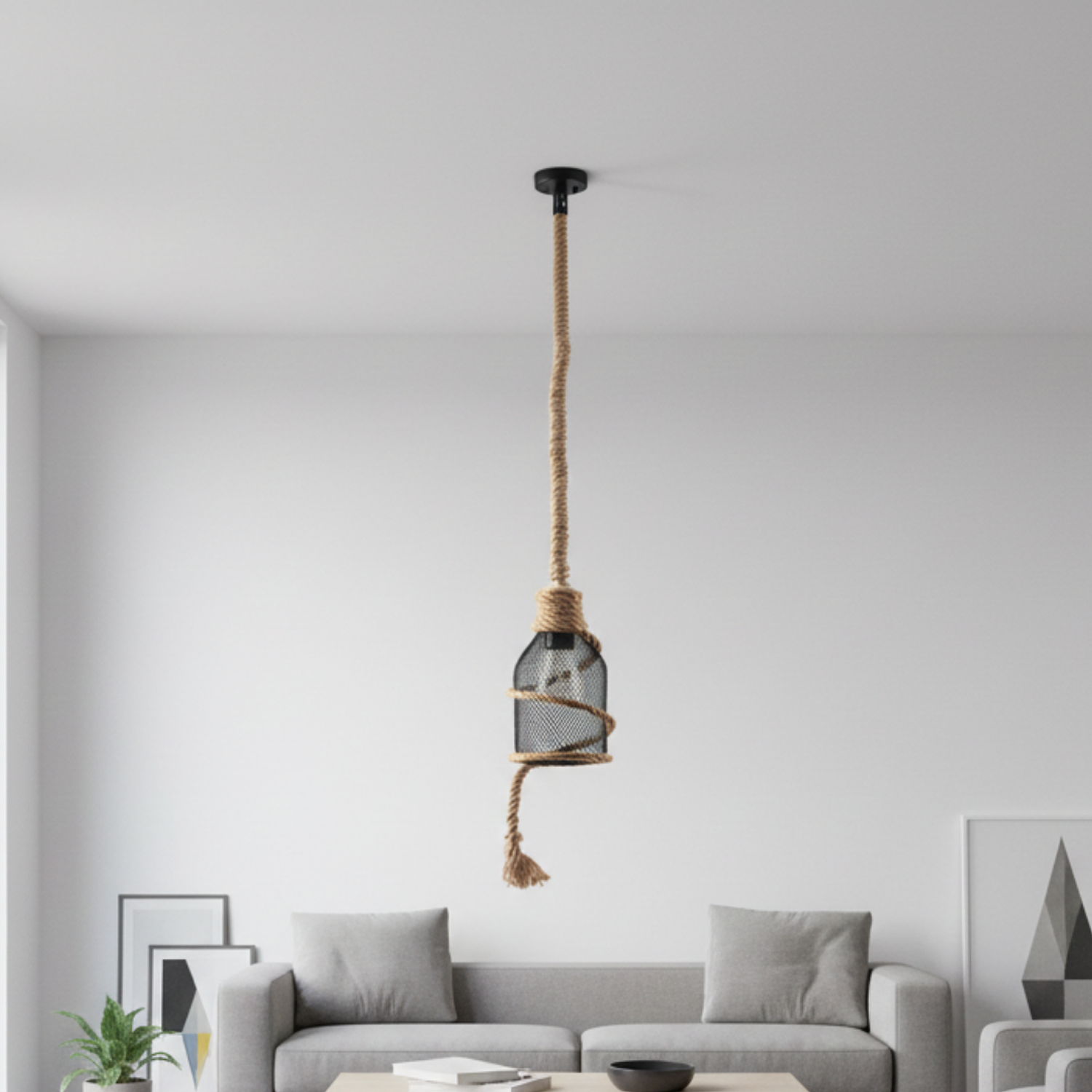 Lámpara Colgante Rústica Botella 1