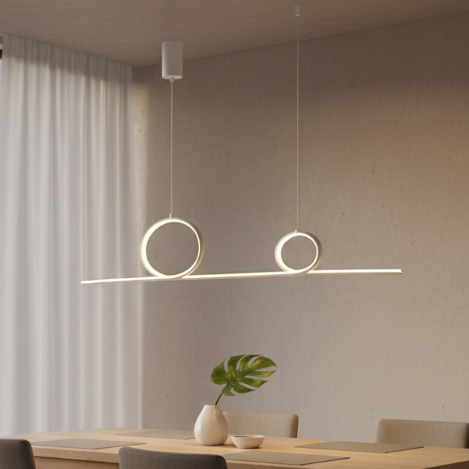 Lámpara Colgante Lisa Led 48w Forma de Aro  1