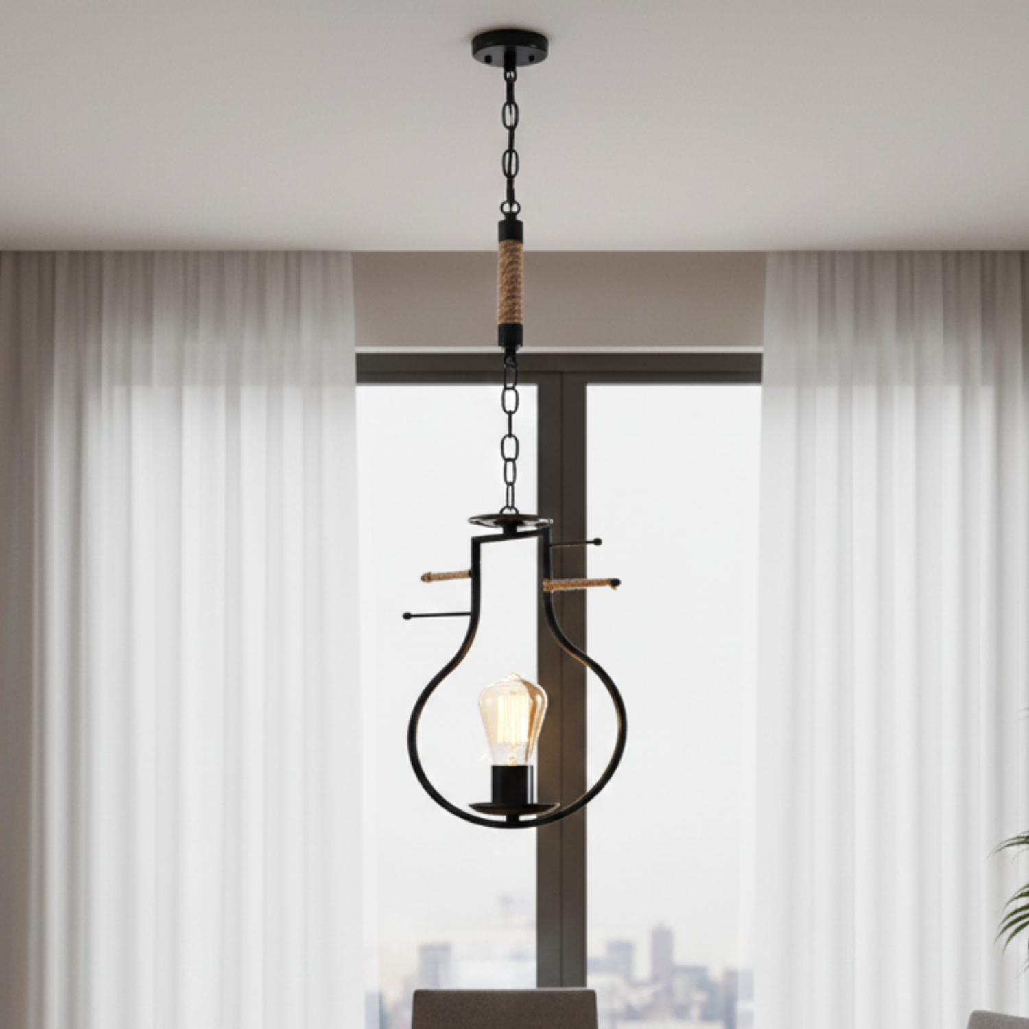 Lámpara Colgante Violín en Negro  1