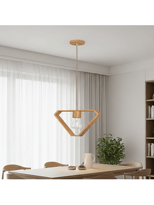 Lampara Colgante Retro madera 