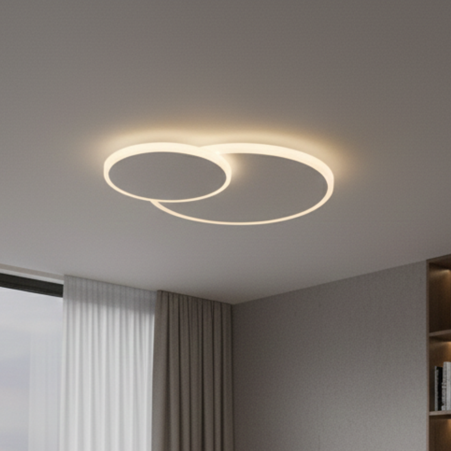 Lampara Colgante Led 40W Decorativa Dos Círculos  1