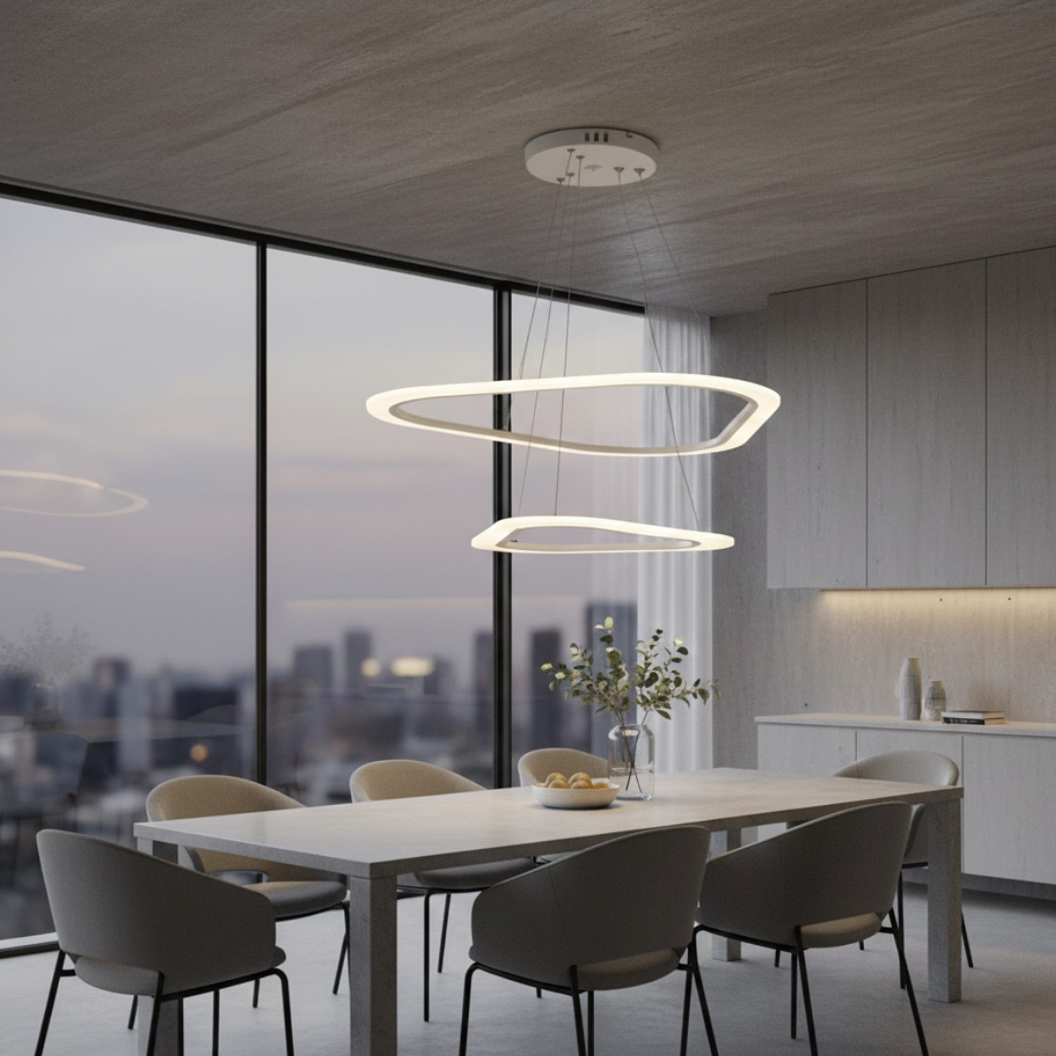 Lámpara Colgante Led 45W Decorativa Dos Niveles  2