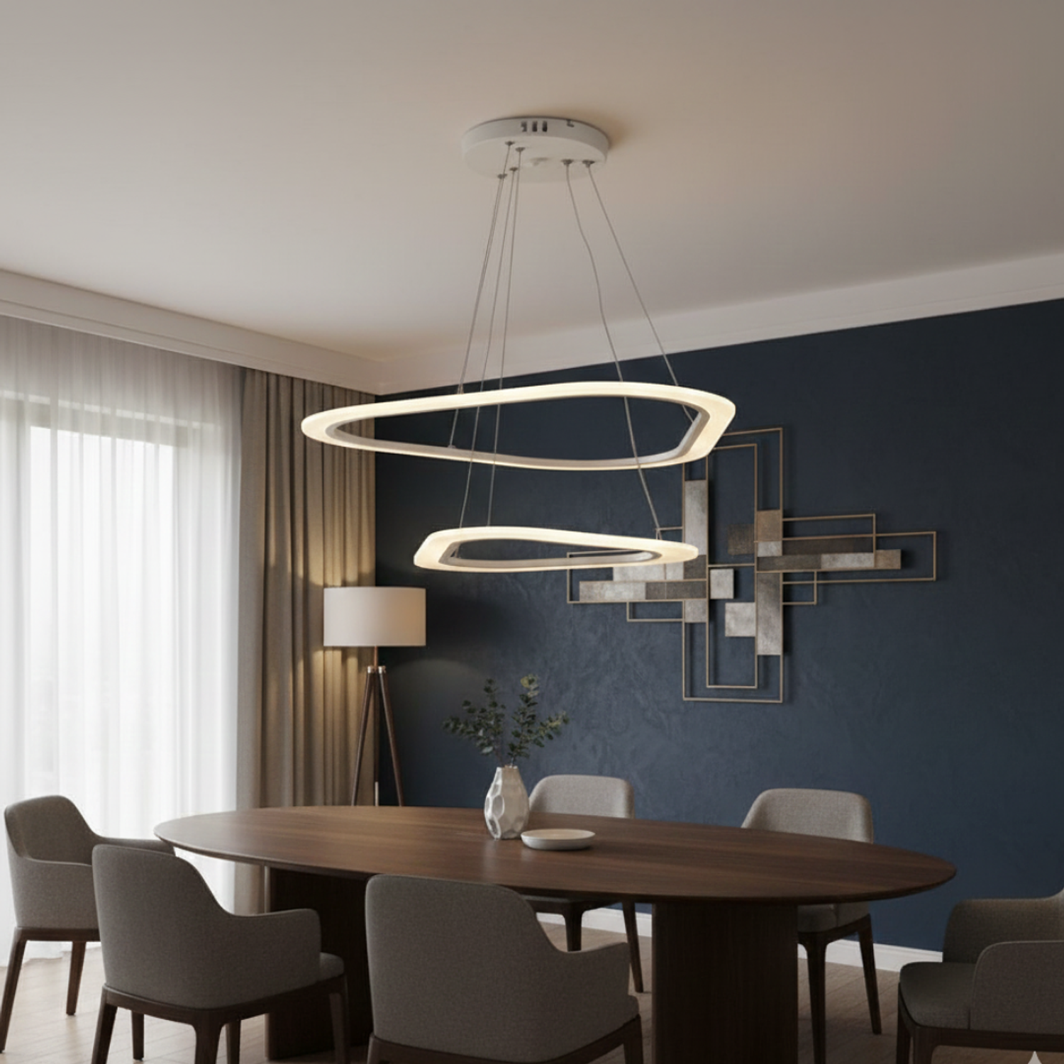 Lámpara Colgante Led 45W Decorativa Dos Niveles  1