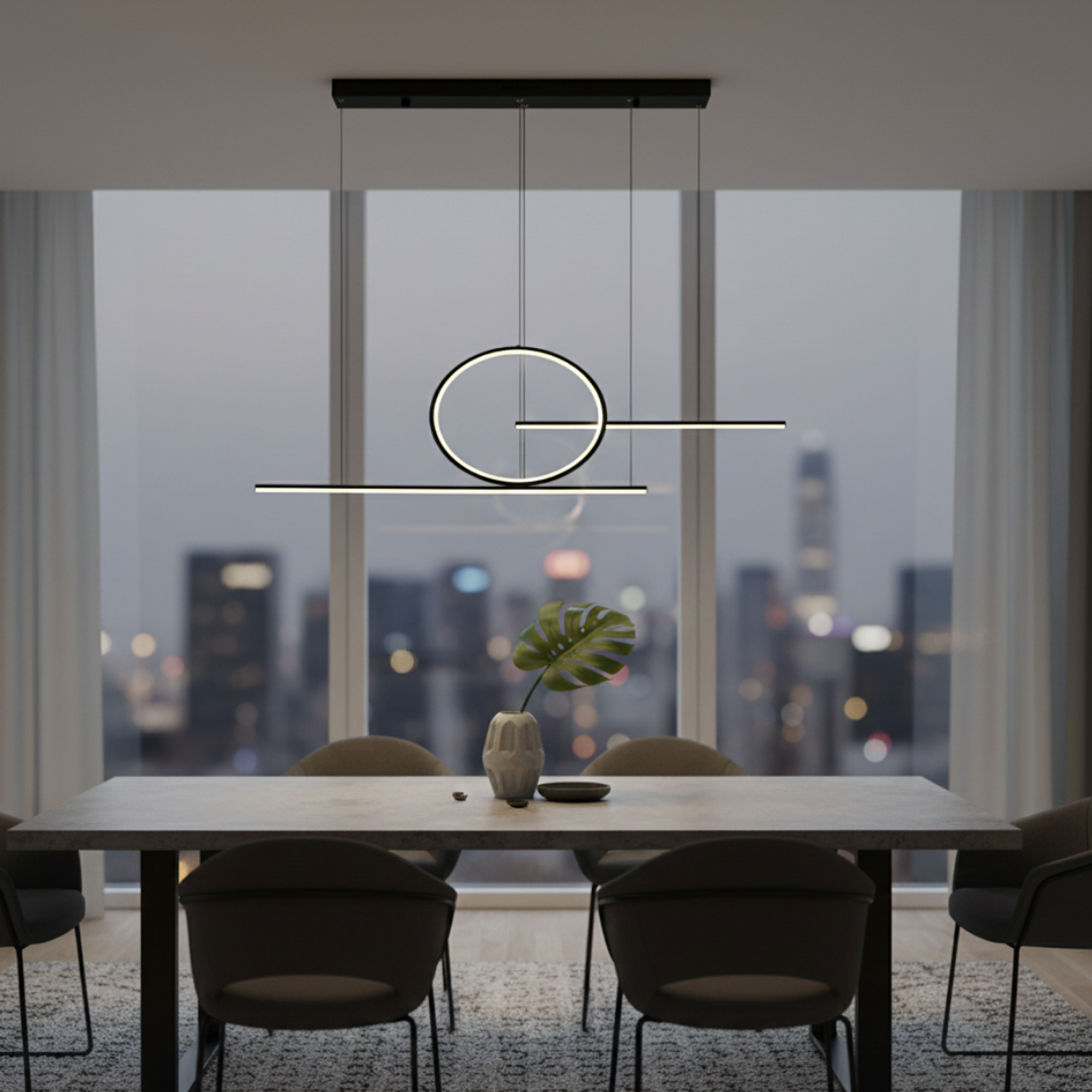 Lámpara Colgante Led 41W Decorativa Negro  1