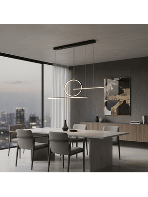 Lámpara Colgante Led 41W Decorativa Negro 