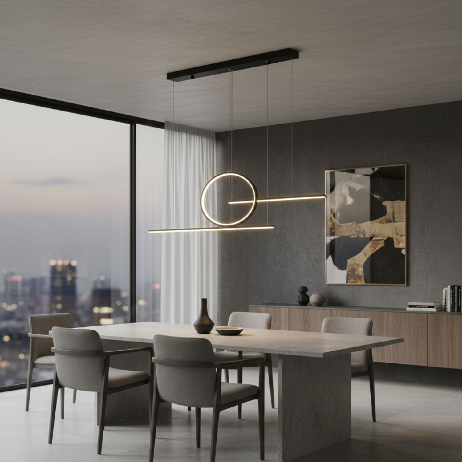 Lámpara Colgante Led 41W Decorativa Negro  2