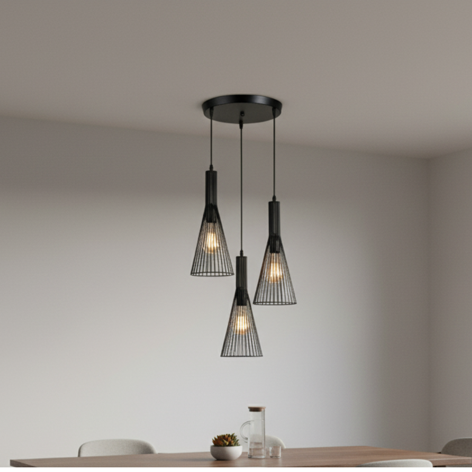 Lampara Colgante de 3 Luces E27 1