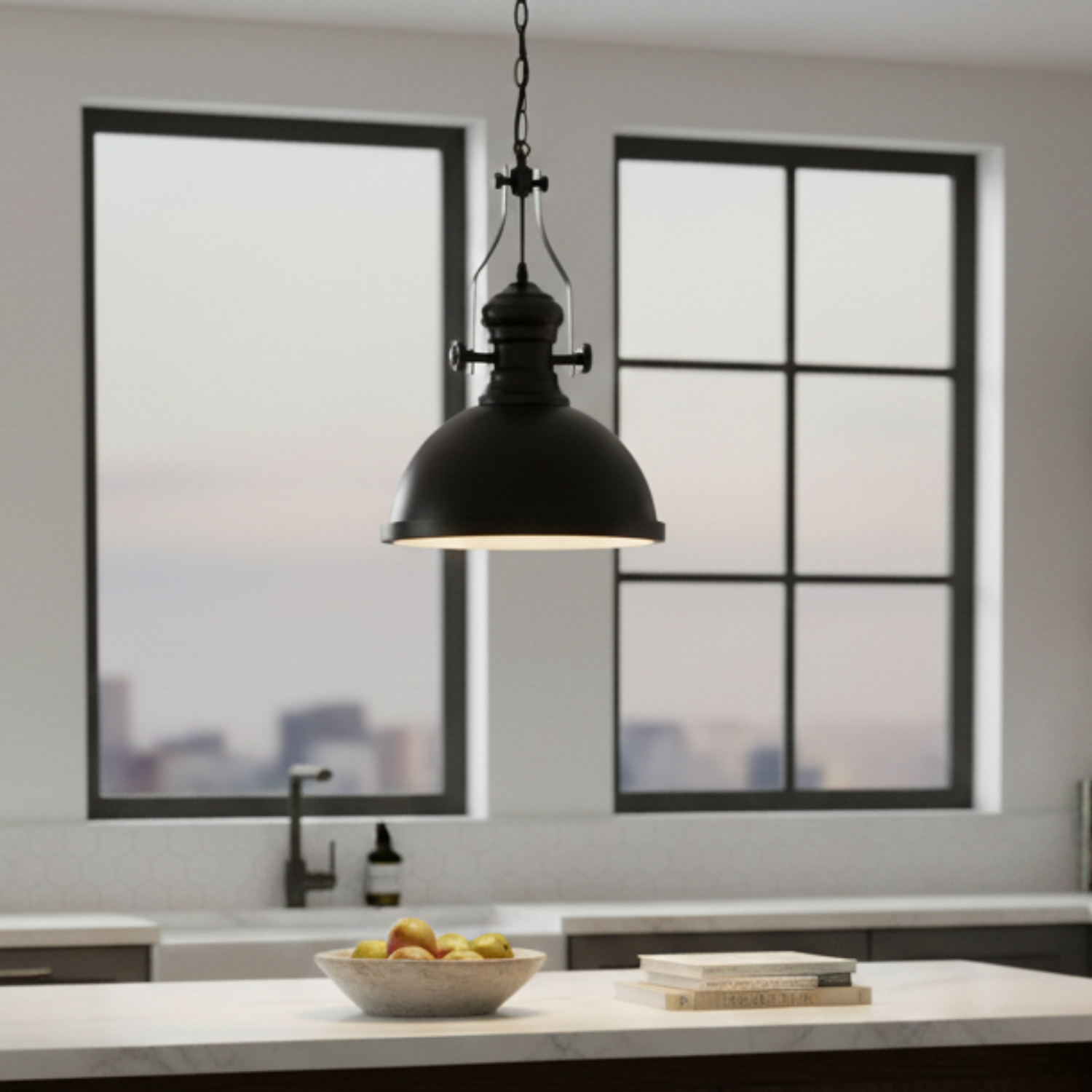 Lámpara Colgante Porta E27 Negro 1