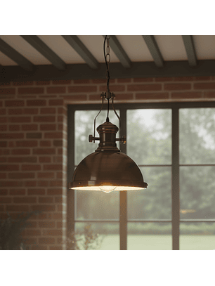 Lámpara Colgante Bronce Estilo Industrial Porta E27