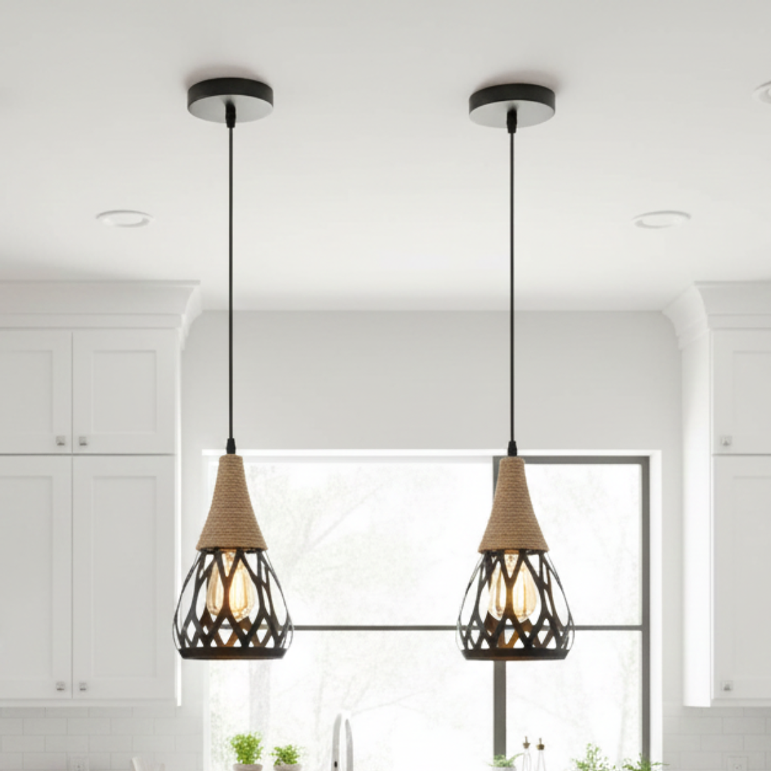 Lámpara Colgante Porta E27*1 Cáñamo 1