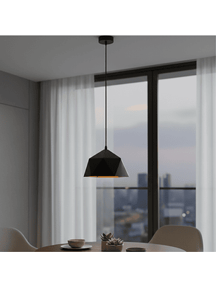 Lámpara de Techo Geométrica E27 Negra y Dorado