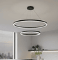 Lámpara de Techo Doble Anillo LED Circular Negro Moderno - Miniatura 1