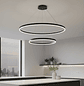 Lámpara de Techo Doble Anillo LED Circular Negro Moderno - Miniatura 3