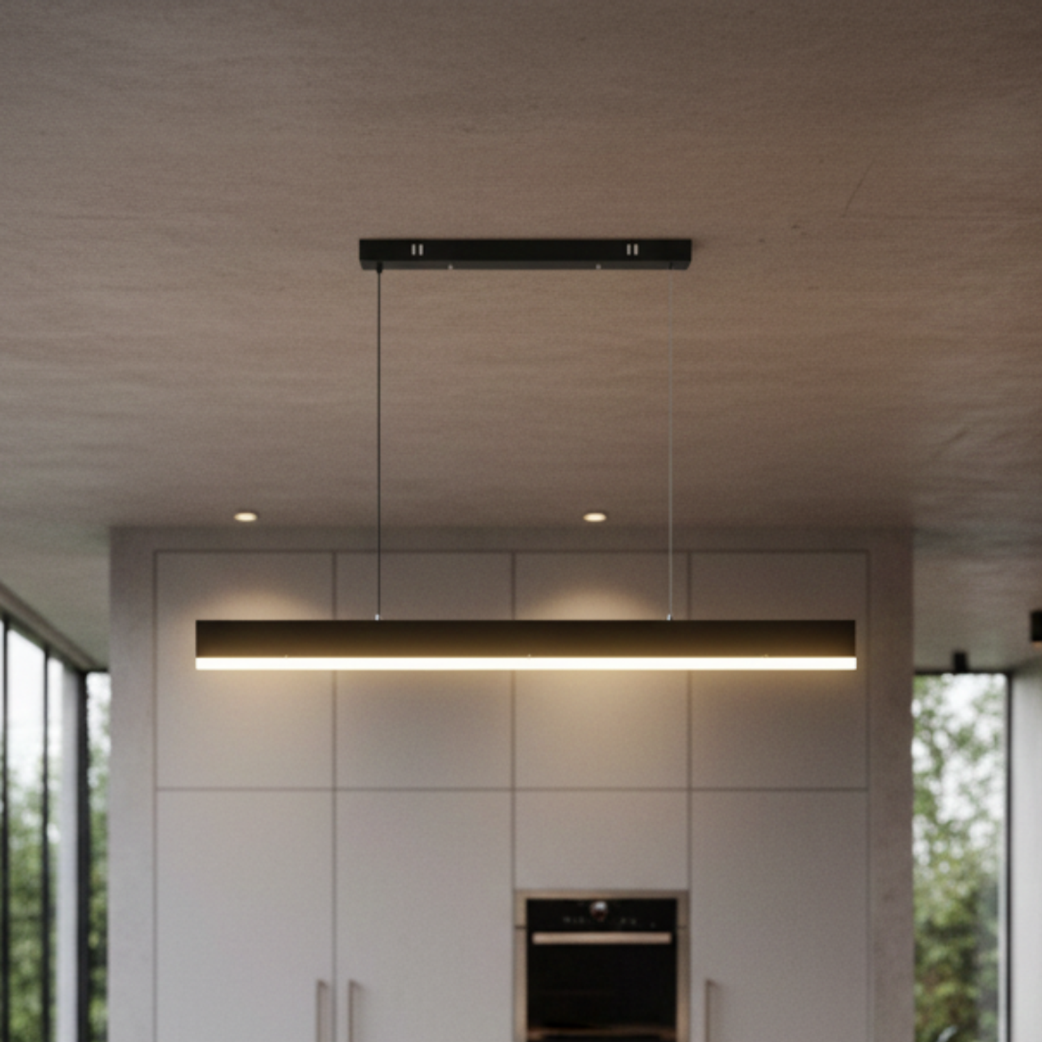 Lámpara Led Lineal Colgante Negro 18w+18w 1