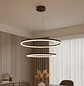Lámpara de Techo LED de 2 Aros Estilo Moderno Acabado Café Metalizado - Miniatura 1